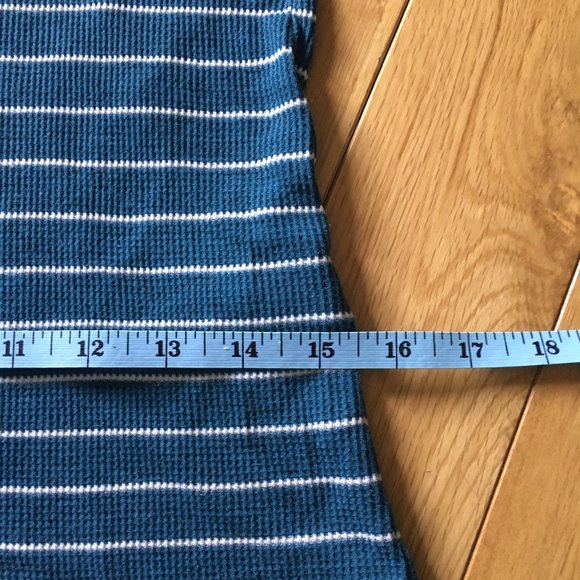 Y2K Teal & White Striped Long Sleeve Shirt - Picture 10 of 14